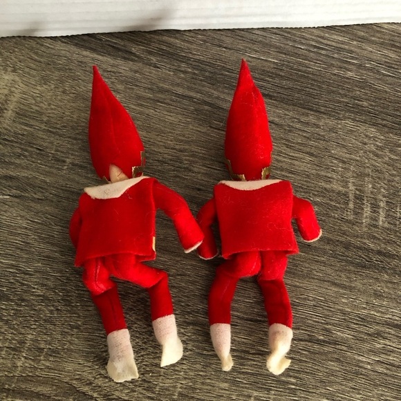 Vtg Paper Mache Face Pixie Elves - Picture 10 of 11